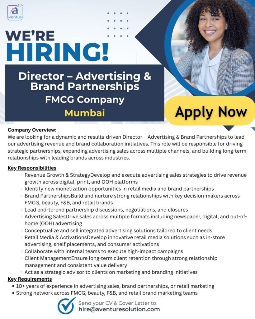 Director – Advertising & Brand Partnerships , mumbai,